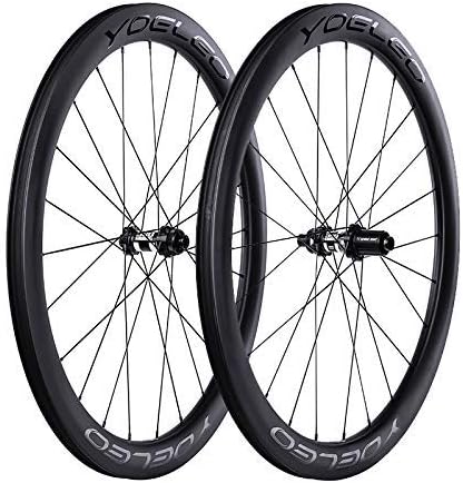 YOELEO Road Bike Carbon Wheels Disc Brake SAT C50 DB PRO Clincher Carbon Fiber 700C Bicycle Wheelset UCI Approved Cycling Training Racing 50mm Depth