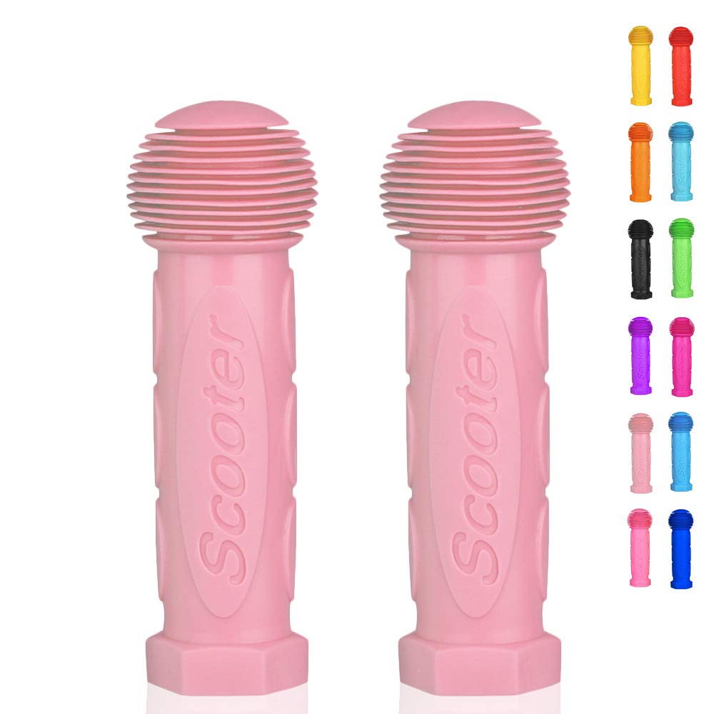 OTFAITP Bicycle Grip Handlebar 1 Pair - Fit for 2-3-4 Wheels Kid Kick Scooters, Children Bike, Swing Scooter (Light Pink)