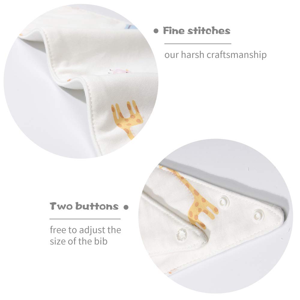 Bandana Drool Bib-Organic Cotton Baby Teething Bib for Boys&Girls, Soft and Super Absorbent, 4 Pack