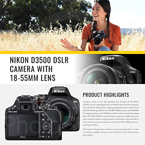 Nikon D3500 DSLR Camera with AFP DX NIKKOR 1855mm f/3.55.6G VR Lens