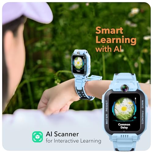 imoo Watch Phone, 4G Kids Smartwatch Phone with HD video calling,Smart Watch for Kids with GPS real-time positioning and IPX8 Water Resistance (Z7, Light Blue)