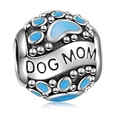 925 Sterling Silver Dog Mom Paw Animal Footprints Vintage Charms Bead for Pandora Charm Bracelet