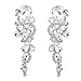 BriLove Women's Bohemian Boho Crystal Wedding Bridal Multiple Teardrop Chandelier Long Dangle Earrings