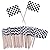 Checkered Racing Flag Cupcake Cake Toppers Picks Party Decorations Supplies, 100 Counts by Bilipala