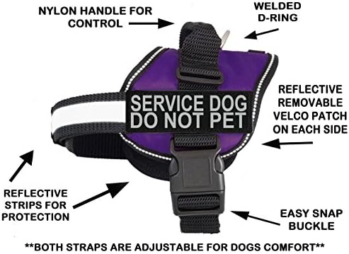 Doggie Stylz Service Dog Harness Vest Comes with 2 Reflective Service Dog DO NOT PET Removable Patches. Please Measure Dog Before Ordering