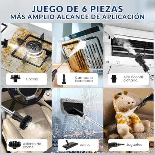 TXG Limpiador De Vapor De 2800w, Mango ajustable de 6 niveles, Máquina de Limpieza a Vapor presurizada de Alta Temperatura con Tanque de agua de 1700 ml, para Baño, Cocina y Muebles