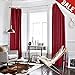 jinchan Velvet Blackout Curtains for Bedroom, Room Darkening Window Treatments Rod Pocket 1 Panel, W52 X L84, Burgundy, Thermal Insulated Luxury Drapes for Living Room 84 Inch Length
