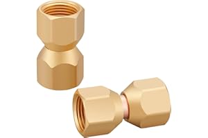 Minimprover 2 PCS Brass 1/2" Female Flare Swivel Adapter, Tube Fitting, Valve Connector