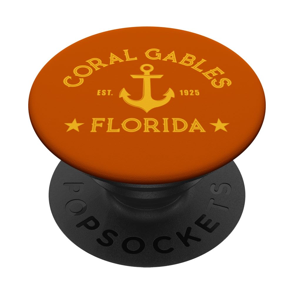 CORAL GABLES FL Nautical Design W. Anchor, Est 1925 PopSockets Swappable PopGrip