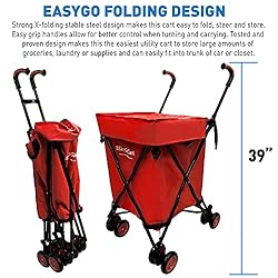 EasyGo Rolling Cart Folding Grocery Shopping Cart