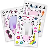 24 Make A Unicorn Stickers For Kids - Great Unicorn Theme Birthday Party Favors - Fun Craft Project For Children 3+ - Let Your Kids Get Creative & Design Their Favorite Unicorn Stickers