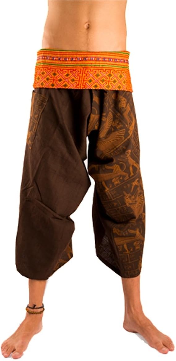 Khwan Pants Unisex's Samurai Egypt Harem Pants Embroidered