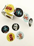 Cute Robot Stickers Roll (100 Quality Stickers In Each Roll) Made In USA