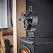 VonHaus 3-Blade Oscillating Rotating Heat Powered Wood Stove Fan - Wood Burning Eco Fan For More Even and Full Heat Distribution – Black