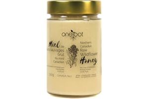 Oneroot 100% Canadian Flower Honey - 17.6 Oz/1.1 Lbs, Honey Wildflower Unfiltered, Unheated & Creamed, Nutrient Rich Raw Wildflower Honey With Enzymes, Thick Natural Sweetener