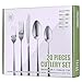 20-Piece Silverware Set Flatware Cutlery Set, stainless steel Service for 4, Include Knife/Fork/Spoon, Mirror Polished, Dishwasher Safe