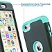 ULAK iPod Touch 7th Generation Case, iPod Touch 6 Case, Heavy Duty Shockproof High Impact Protective Case with Dual Layer Soft Silicone + Hard PC for Apple iPod Touch 7/6/5, Mint Green Cat