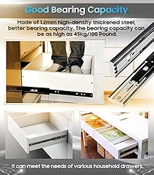 YENUO Push to Open Drawer Slides Full Extension