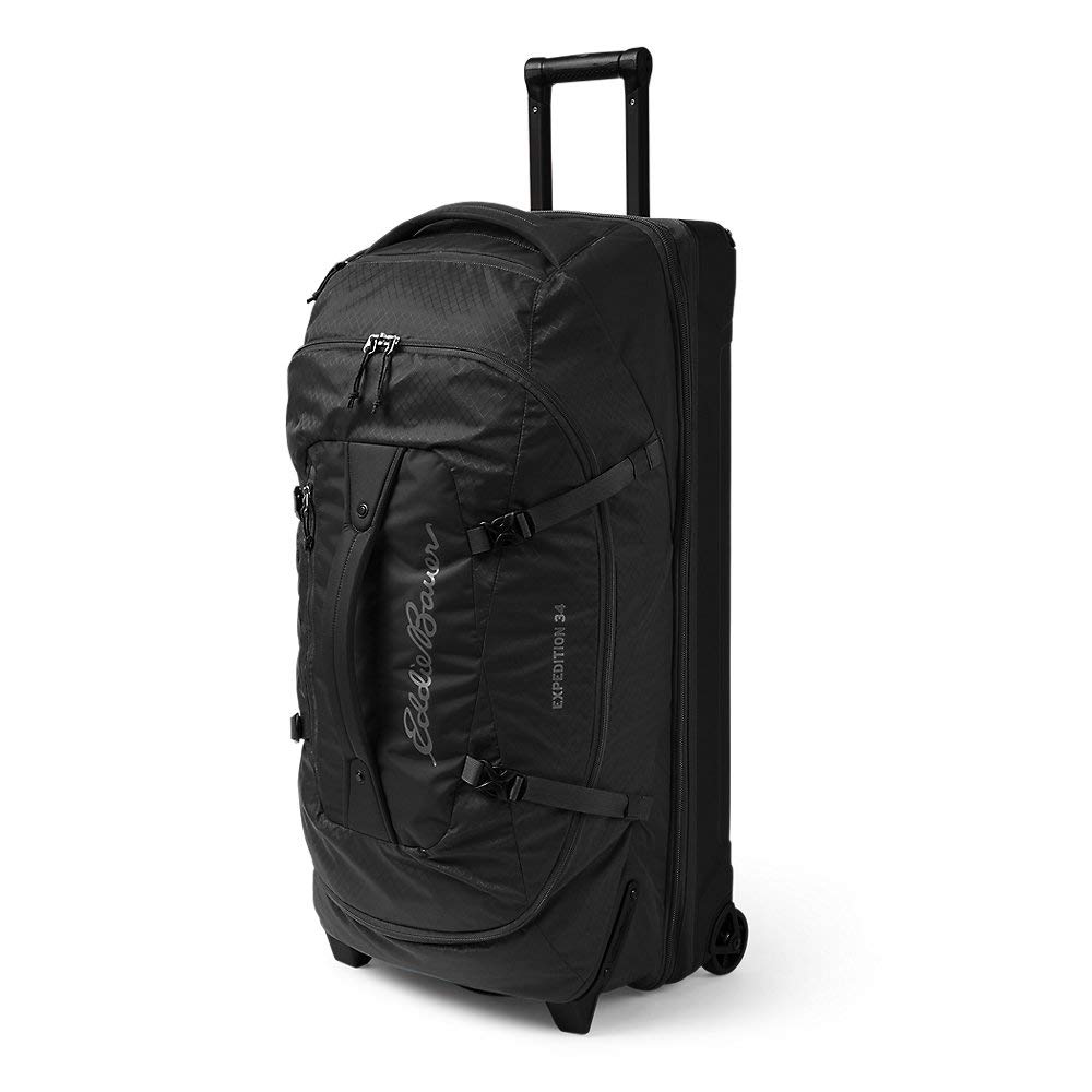 Eddie Bauer Expedition 34 Duffel 2.0 - Lightweight Travel Luggage Made From Rugged Polycarbonate and Nylon, Black