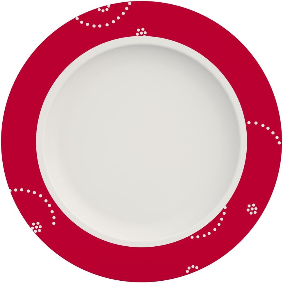 Ornamin Model 1204 Flat Allegro Melamine/Dinner, Sturdy Plastic, menu, Dining Plate, Red, Ø 27 cm