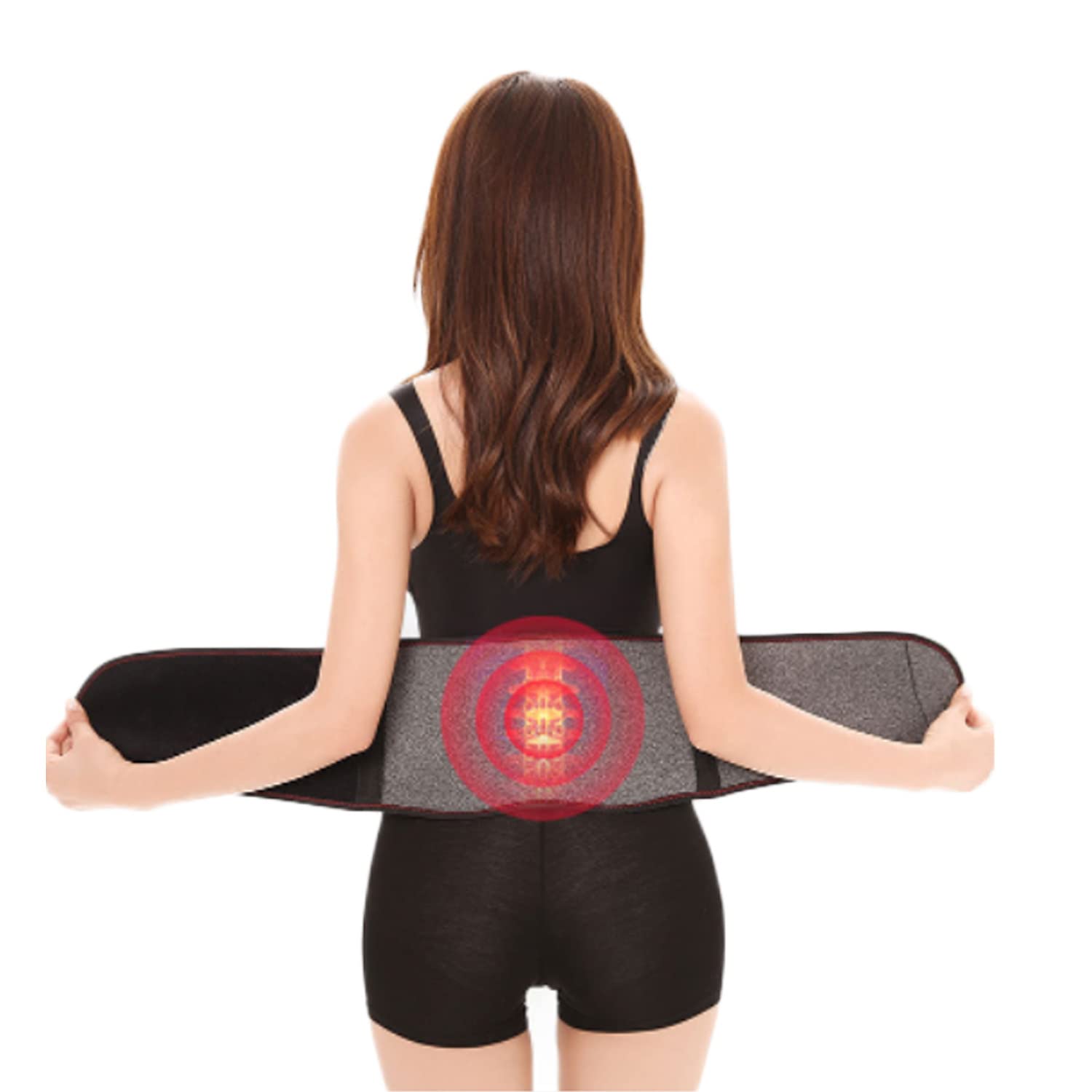 ITODA Self Heating Back Support Thermal Lumbar Support Belt Breathable Lower Back Brace Magnetic Heat Warmer Belt Adjustable Abdominal Binder Warming for Waistline 23"-39"