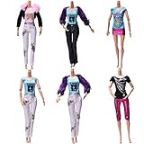 Buytra 6 Pack Doll Accessories Handmade Fashion Shorts Pants Vest Outfit Clothes for Barbie Doll Girls' Birthday Gift