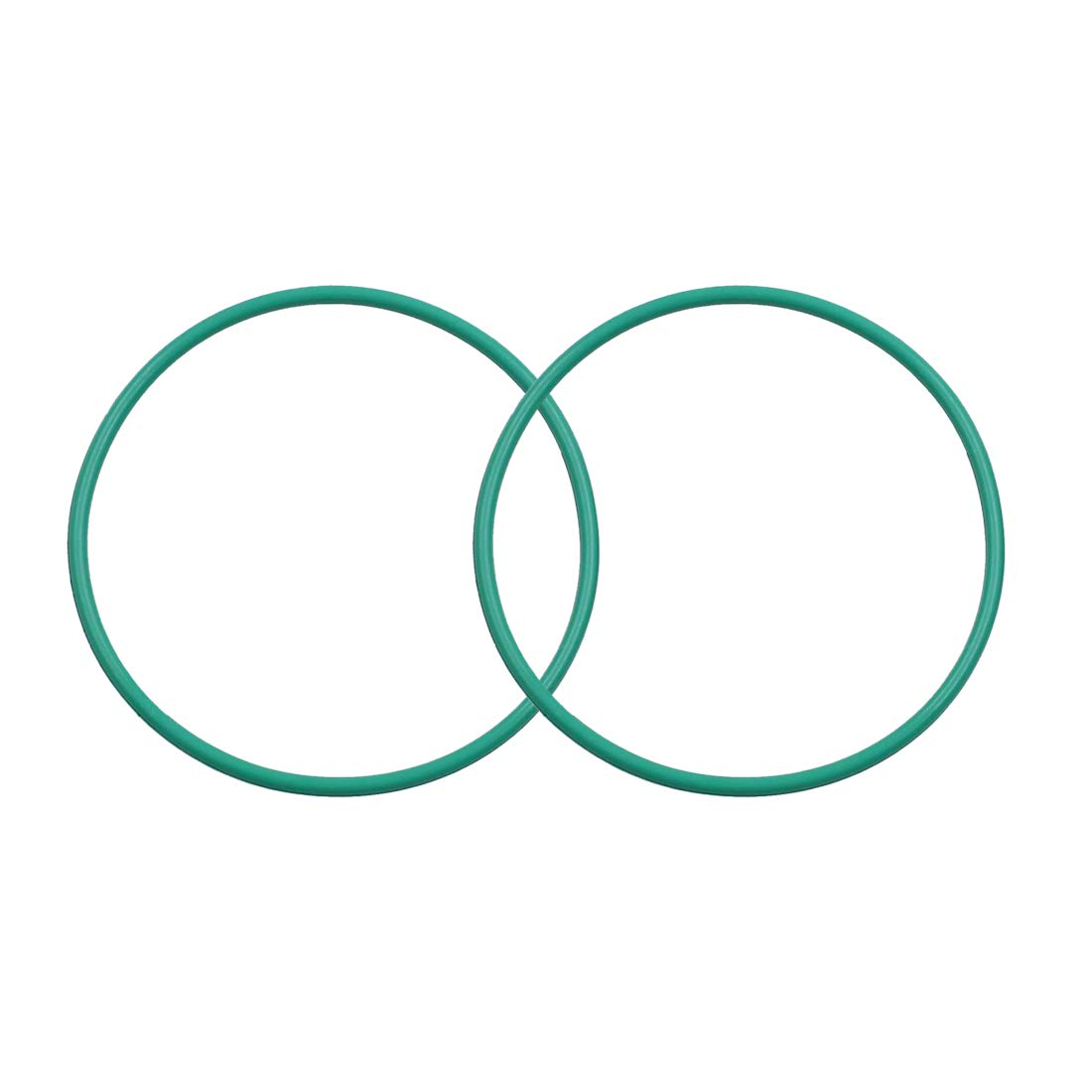 X AUTOHAUX Fluorine Rubber O-Rings, 50mm OD 46mm ID 2mm Width FKM Seal Gasket for Machinery Plumbing, Green, Pack of 2