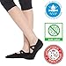 QING Women's No Show Low Cut Hospital Slipper Socks Great for Barre Pilates Yoga with Non Skid Grips Pack of 3, Black, One Size (black 1 pack)