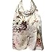 Wrapables Luxurious 100% Charmeuse Silk Long Scarf with Hand Rolled Edges, Cherry Blossoms