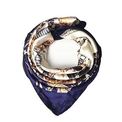 YOUR SMILE Silk Like Scarf Women's Fashion Pattern Large Square Satin Headscarf YOUR SMILE Silk Like Scarf Women's Fashion Pattern Large Square Satin Headscarf