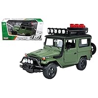 M & J/MiJo Exclusives Motormax 79137MTGRN Toyota FJ40 Land Cruiser Matt Green 4x4 Overlanders Series 1/24 Diecast Model Car