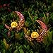 YUNLIGHTS Garden Solar Lights Pathway Outdoor Moon Crackle Glass Globe Stake Metal Lights,Waterproof Warm White LED for Lawn,Patio or Courtyard
