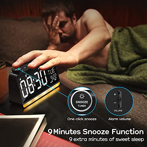Dekala Alarm Clocks for Bedrooms 9" Large Display Digital Clock Radios