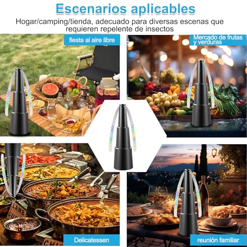 JDF3CISH Paquete De 2 Ventiladores Repelentes De Moscas, Ventilador De Comida Para Mesa, con Gancho, RetráCtil, Ventilador Repelente De Insectos Sin QuíMicos, para Exterior Picnic, Patio, Interior