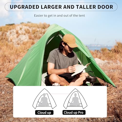 Naturehike Upgraded Cloud Up 2 Person Tent Backpacking Tent Camping Tents for 3 Season Lightweight Tents for Camping & Hiking
