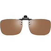 Polarized Clip-on Flip Up Metal Clip Rimless Sunglasses for Prescription Glasses