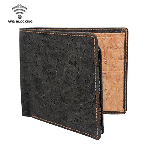 Boshiho Cork RFID Blocking Wallet Slimfold Security Credit Card Holder Wallet