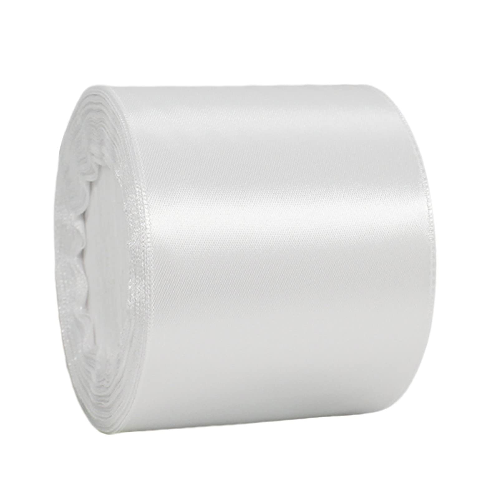 75mm Wide Thick White Ribbon for Gift Wrapping,22m 3Inch Large Fabric Satin Ribbon White Bow for Gift Wrapping,Ribbons for Crafting,Hair,Bouquets,Wedding,Car,Presents,Cake,Christmas Decorations