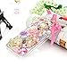 iPhone X Case, iPhone Xs Case, Mavis's Diary Full Edge Protective Plastic Case, 3D Handmade Crystal Clear Bling Diamonds Shiny Rhinestone Gold Crown Key Pink Bowknot Hard PC Cover for iPhone X/Xs