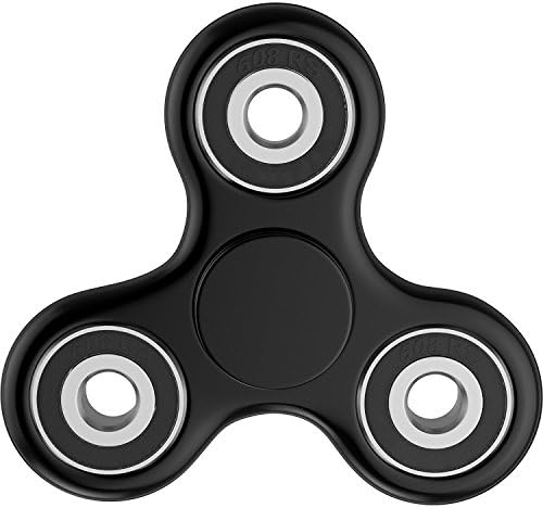 QICAIPO Tri-Spinner Fidget Hand Spinner Toy Stress Reducer EDC Focus Toy Relieves ADHD Anxiety and Boredom (Black)