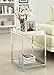 Convenience Concepts Palm Beach End Table with Shelf and Removable Trays, White