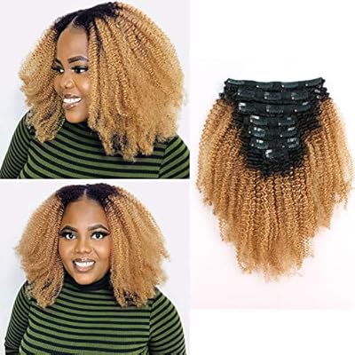 Sassina Remi Human Hair Clip In Extensions Afro Curly 3c 4a For