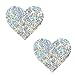 Neva Nude Unicorn Tears White Sequin I Heart U Nipztix Pasties Nipple Covers for Festivals, Raves, Parties, Lingerie and More, Medical Grade Adhesive, Waterproof and Sweatproof, Made in USA