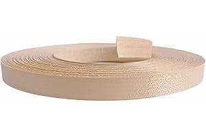 EBPSNEER Maple Wood Veneer Edge Banding Tape,1/2 inch ×50ft Preglued Iron On Wood Veneer,Backed with Hot Melt Self Adhesive Strips,Plywood Edgebanding Roll for Cabinet Furniture Edging Trim