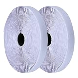 eBoot White Self Adhesive Hook and Loop Tape Sticky Back Fastening Tape, 32.8 Feet