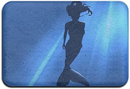 Mermaid Under The Sea Bath Rug 18x30 Flannel Microfiber Foam Bath Mat - Non-slip Soft Absorbent Bathroom Mat Kitchen Floor Carpet