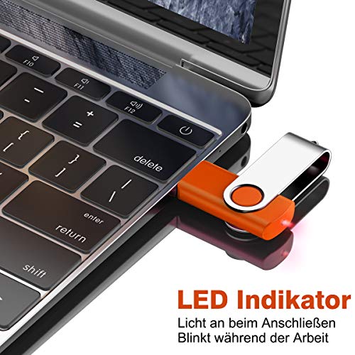 USB Stick 1GB,JEVDES USB-Sticks 10er Pack Speicherstick 1GB USB 2.0 Flash Laufwerk USB Speicherstick Pendrive Datenspeicher mit Schlüsselband (10 Stück) – Bild 5