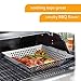 Smaid Vegetable Grill Basket - Large Stainless Steel Veg Grill Basket for Kitchen Works On Gas Wok Or Smoker-Kitchenware for Stir Fry Grilling Fish, Seafood, Kabob, Pizza, Veggies & Fruit