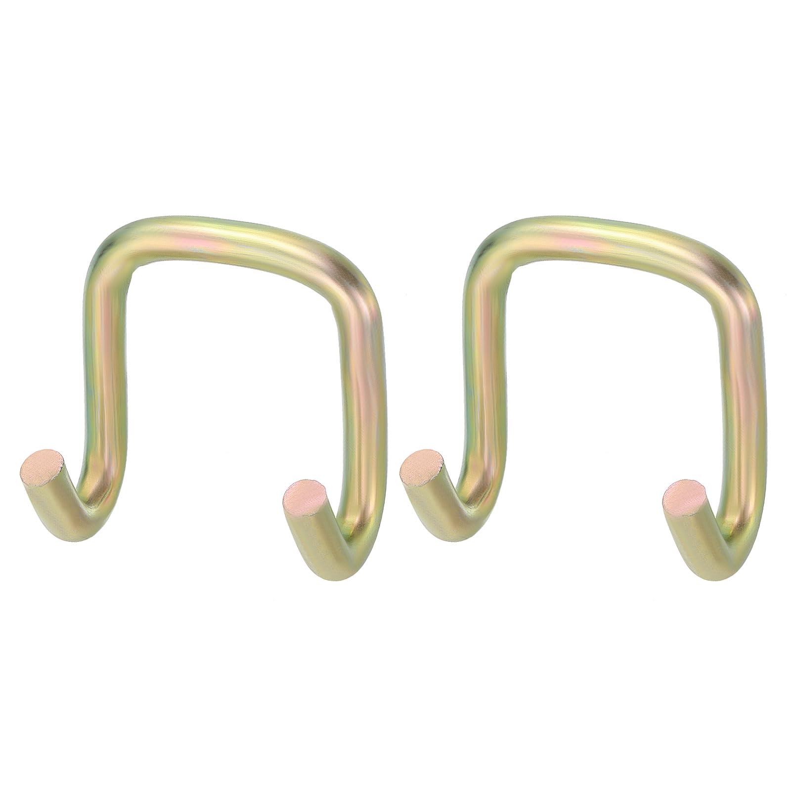PATIKIL 2 Pack Ratchet Double J Hook Load 7716 LBS for 12mm Tie Down Strap Webbing on Car Truck Trailers Towing Strap, Gold