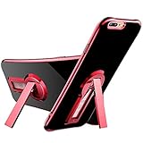 iPhone 8 Plus Case, iPhone 7 Plus Case, NOHON Kickstand Case [Vertical and Horizontal Stand] [Reinforced Drop Protection] [Air Cushion Corners] with Flexible TPU Bumper for iPhone 5.5 inches (Red)